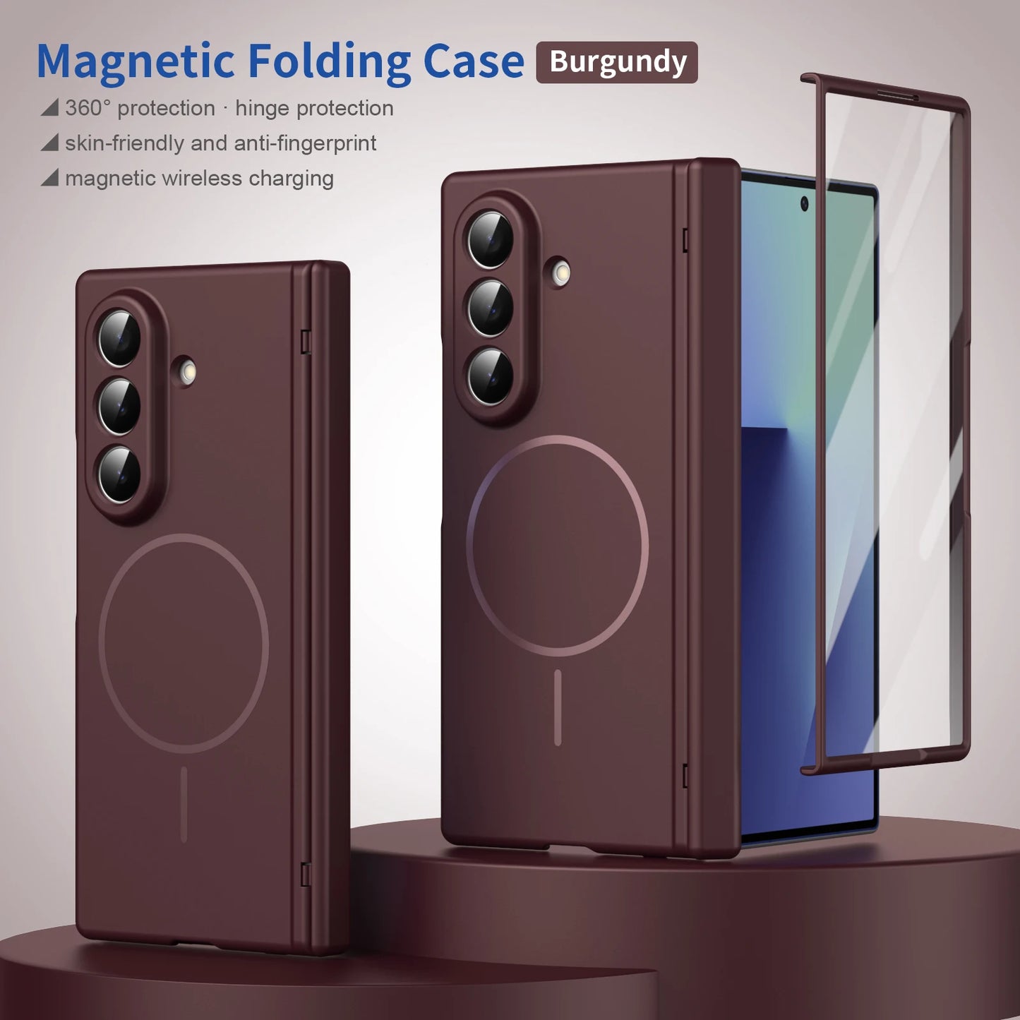 Magnetic Full Cover Z Fold Case | Hinge Protection &amp; Glass Screen Protector