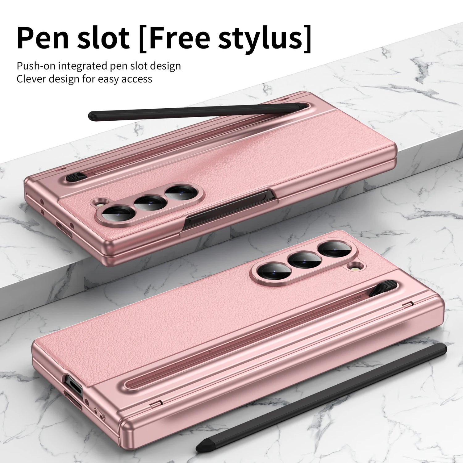 Premium Leather Case for Galaxy Z Fold 7 – with S Pen & Screen Protector