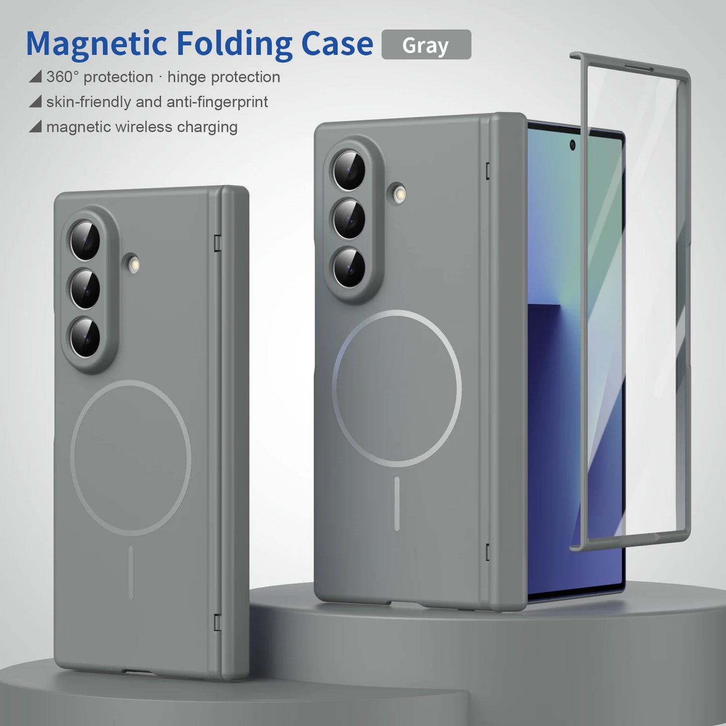 Magnetic Full Cover Z Fold Case | Hinge Protection &amp; Glass Screen Protector