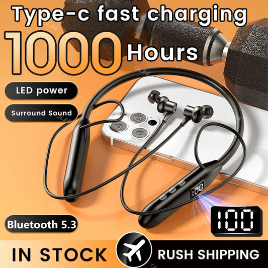 SY8 Wireless Bluetooth 5.3 Neckband Earphones | Sport Magnetic Waterproof Headset