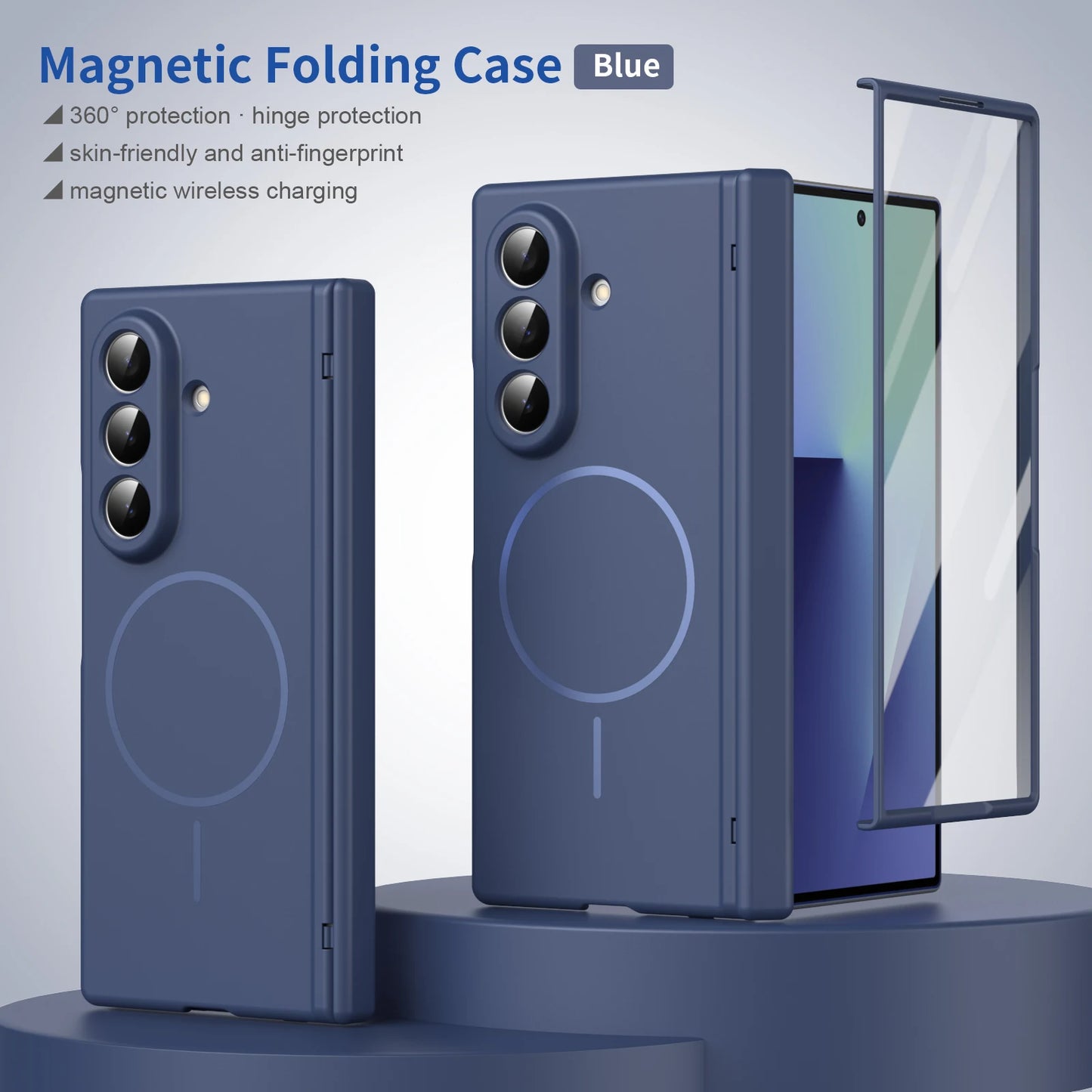 Magnetic Full Cover Z Fold Case | Hinge Protection &amp; Glass Screen Protector