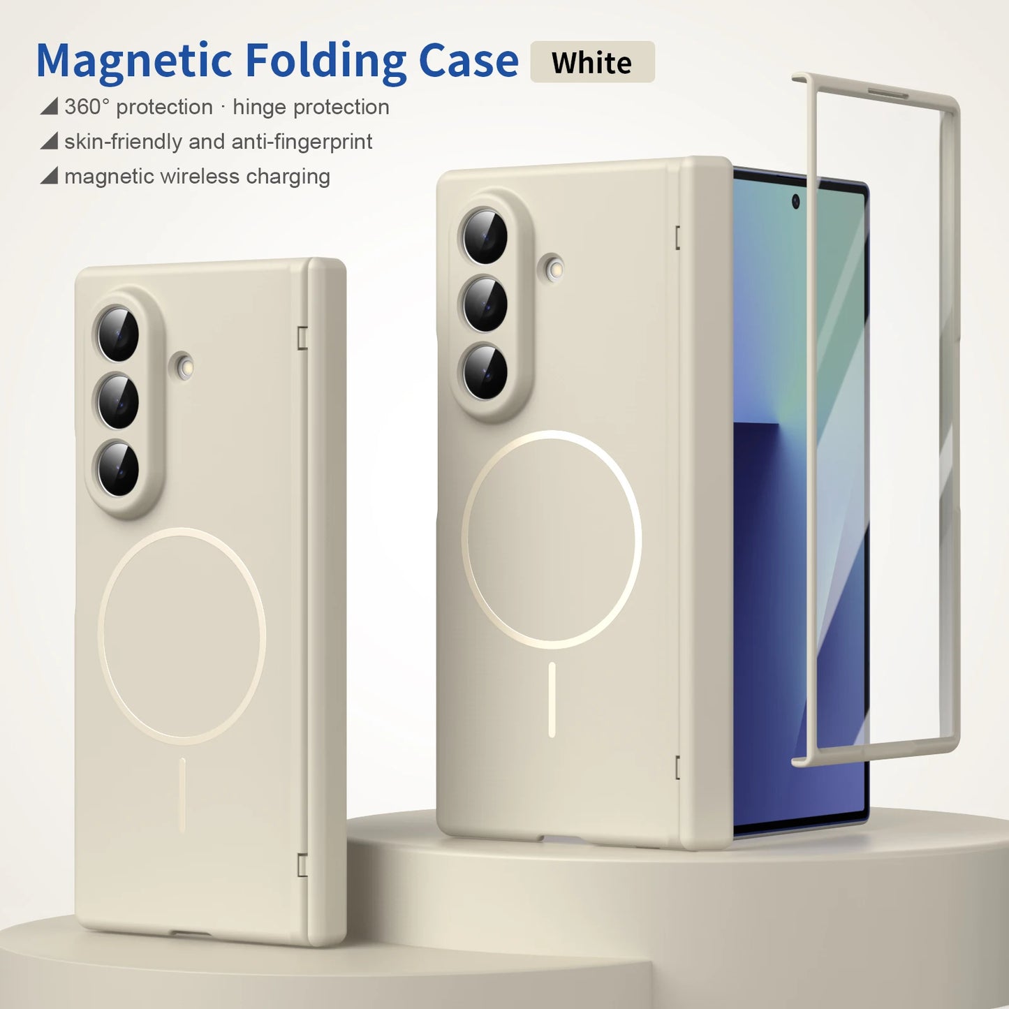 Magnetic Full Cover Z Fold Case | Hinge Protection &amp; Glass Screen Protector